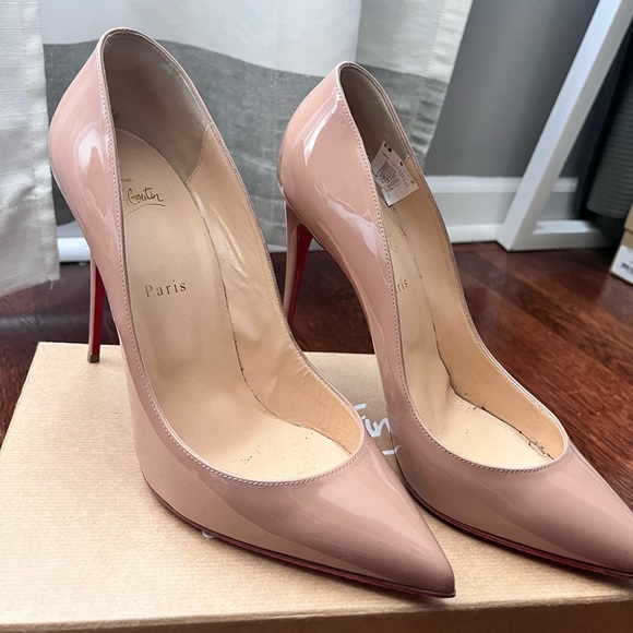 Christian Louboutin Shoes - Pigalle Follies 100 Nude Patent size 42